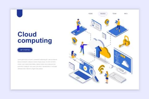Cloud computing modern flat design isometric Illustrazione stock