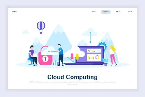 Cloud computing modern flat design concept. Stock Illustration