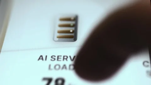 Cloud Computing Monitoring Dashboard with Interactive Data Stock Footage 340560672