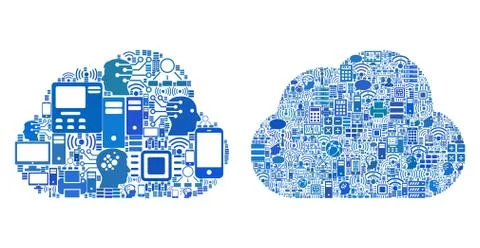 Cloud Computing Mosaic Icons for BigData Illustrations Stock Illustration