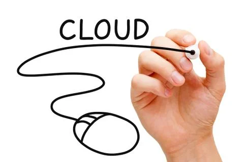 Cloud computing mouse concept Stock Illustration