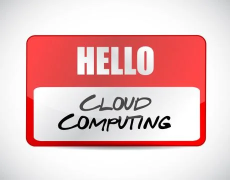 Cloud computing name tag sign Stock Illustration