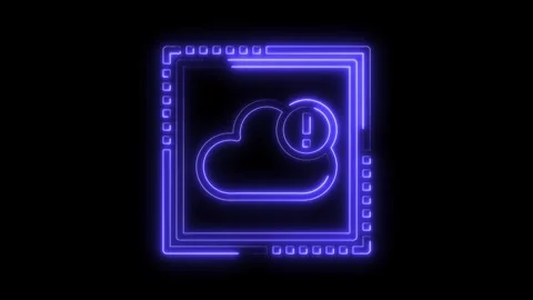 Cloud computing neon style illustration highlighting a data error or problem Stock Footage 322973980