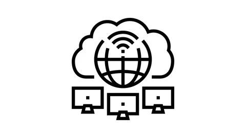 Cloud computing network ai integration line icon animation Stock Footage 326124562