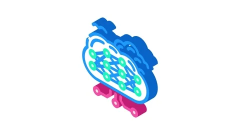 Cloud computing network ai integration isometric icon animation Stock Footage 327277827
