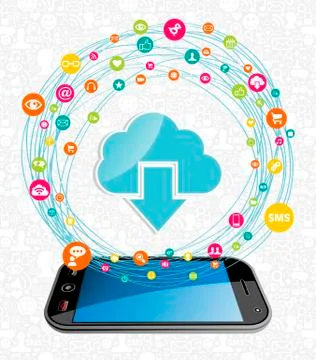 Cloud computing network concept 库存插图