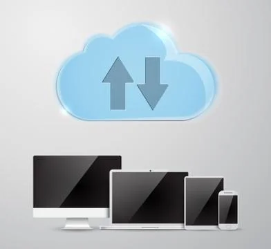 Cloud computing Network Connected all Devices. Stock Illustration