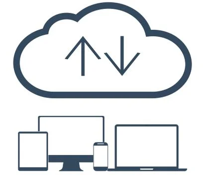 Cloud computing Network Connected all Devices. Stock Illustration