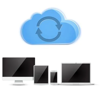 Cloud computing Network Connected all Devices. Stock Illustration