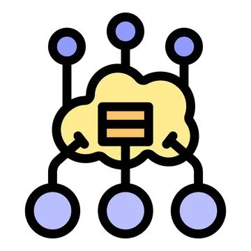 Cloud computing network with connected nodes illustration イラスト素材