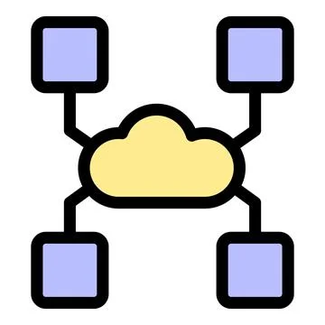 Cloud computing network with connected nodes Illustrazione stock