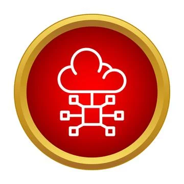 Cloud computing network connecting data server icon Illustrazione stock