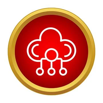 Cloud computing network connecting data services icon イラスト素材