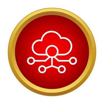 Cloud computing network connecting data sharing services Stock Illustration