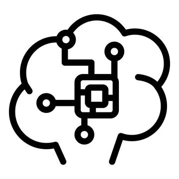Cloud computing network connecting electronic circuit to brain symbol イラスト素材