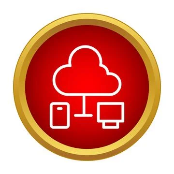 Cloud computing network connecting mobile and desktop devices Stock Illustration