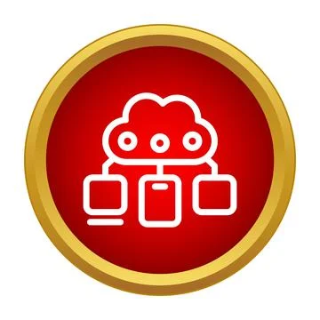 Cloud computing network connecting various electronic devices Illustrazione stock