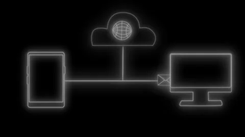 Cloud computing network connection animation Stock Footage 325257356