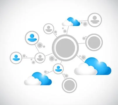 Cloud computing network connection illustration Illustrazione stock