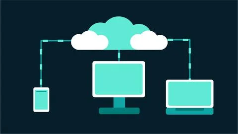 Cloud Computing Network Connection Illustration for Technology Concept. イラスト素材