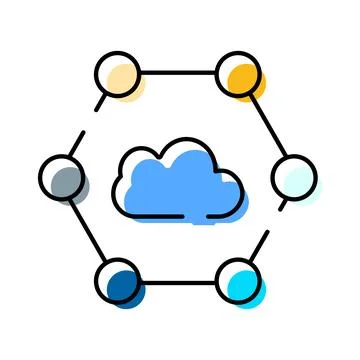 Cloud computing network connectivity icon concept Stockillustratie