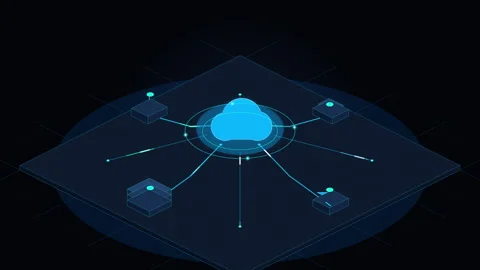 Cloud computing  network data storage  digital technology  serve Stock Footage 347198945