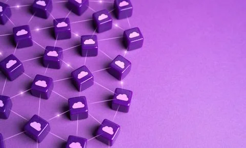 Cloud computing network. Data storage and processing. Enable businesses and i 스톡 사진