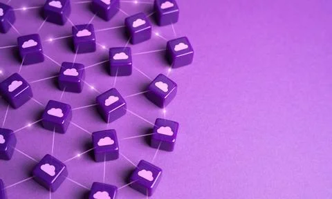 Cloud computing network. Data storage and processing. Enable businesses an... Stock Photos