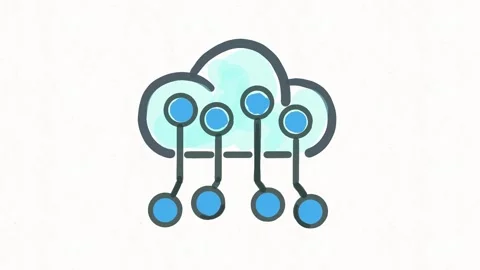 Cloud Computing Network Data Technology Animation Stock Footage 341863557