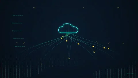 Cloud Computing Network Data Transfer Visualization Stock Footage 347691780