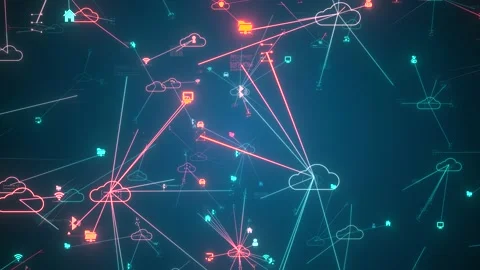 Cloud computing network data wireless connection for Internet of things IOT Video stock 151934717
