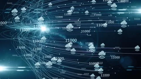 Cloud computing network data wireless connection for Internet of things IOT Stock Illustration