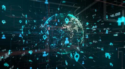 Cloud computing network data wireless connection for Internet of things IOT  스톡 일러스트