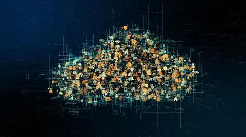 Cloud computing network data wireless connection for Internet of things IOT  イラスト素材