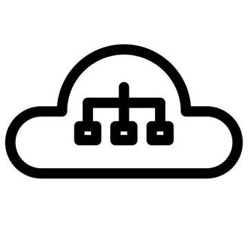 Cloud Computing Network- Decentralized Data Storage Icon Stock Illustration