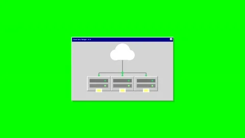 Cloud computing network diagram animation on green screen Stock Footage 346981860