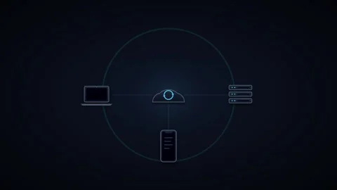 Cloud computing network diagram with data syncing animation for business te.. 스톡 동영상 344862904