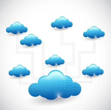 Cloud computing network diagram illustration イラスト素材