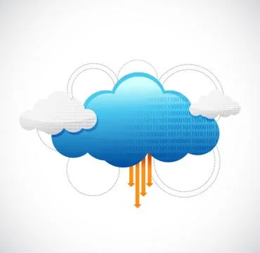 Cloud computing network diagram illustration design over white Stock Illustration