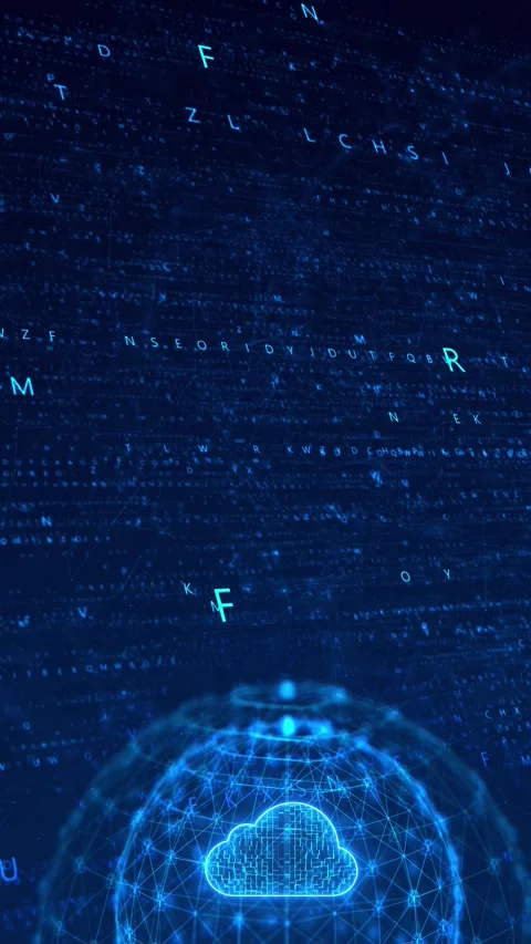 Cloud Computing Network with Digital Data Connections Stock Footage 341378890
