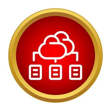 Cloud computing network distributing data to multiple servers Illustrazione stock