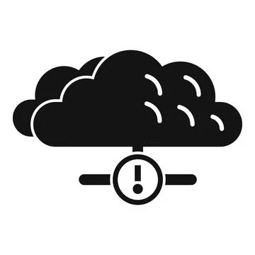 Cloud computing network error alert icon showing data loss 스톡 일러스트