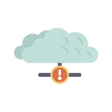 Cloud computing network error alert showing warning message 스톡 일러스트