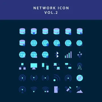 Cloud computing network  flat style design icon set vol2 스톡 일러스트