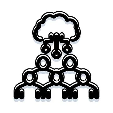 Cloud computing network hierarchy connecting data structure イラスト素材