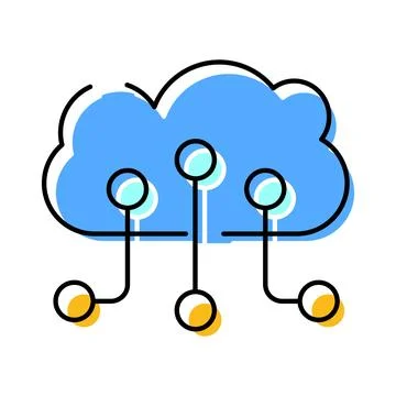 Cloud computing network icon connecting digital data services Stockillustratie