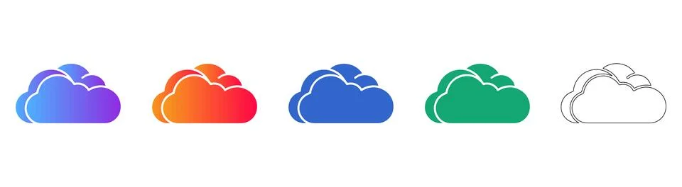 Cloud Computing Network Icons イラスト素材