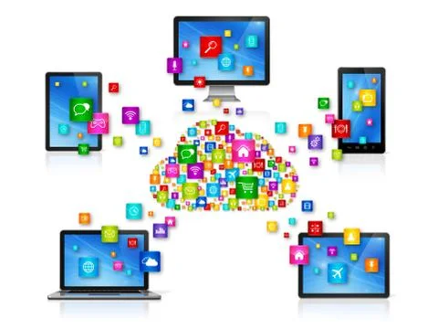 Cloud Computing Network Stock Illustration