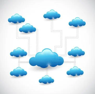 Cloud computing network illustration design Illustrazione stock
