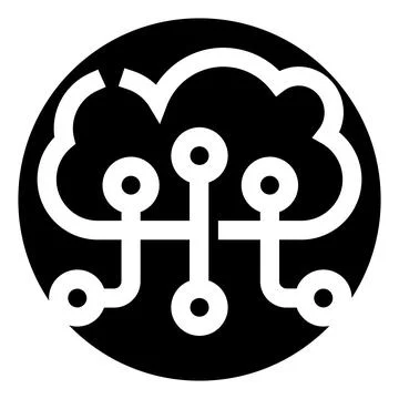Cloud computing network infrastructure and global connectivity icon Illustrazione stock